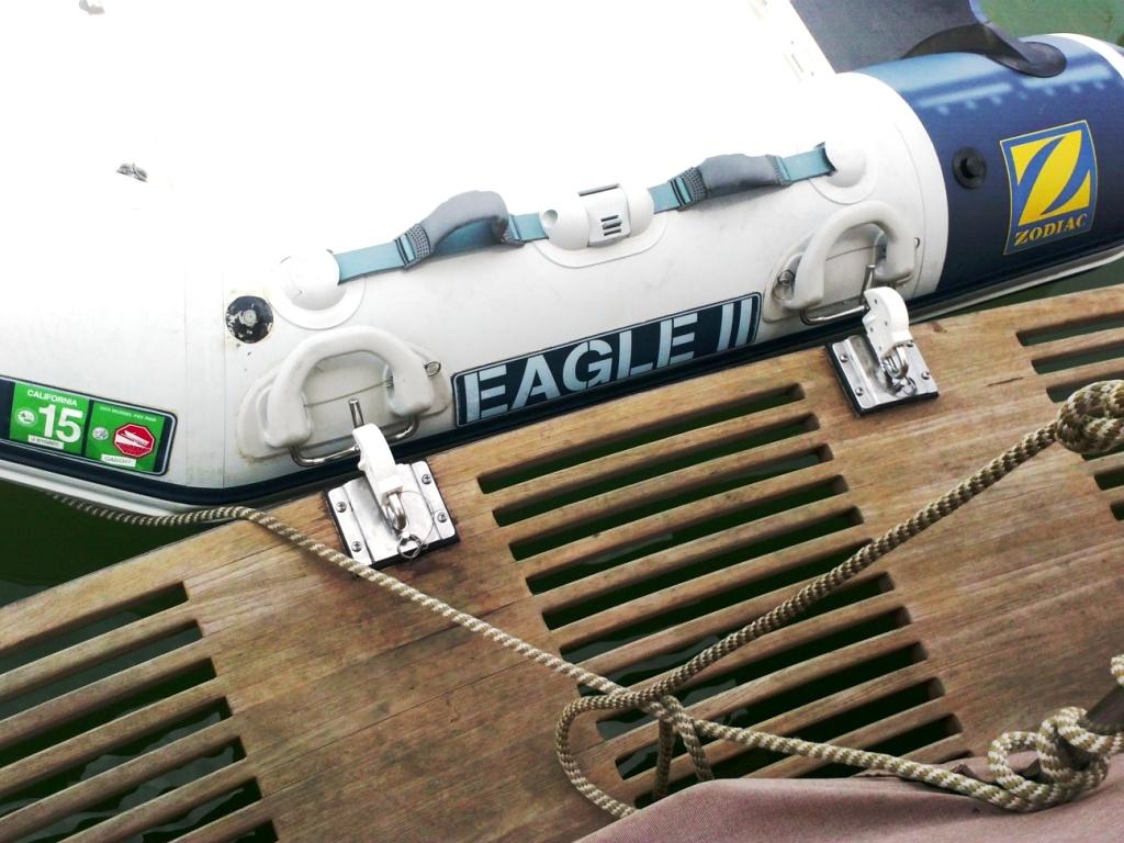 Dinghy davit systems and dinghy davits for inflatable boat davit systems.